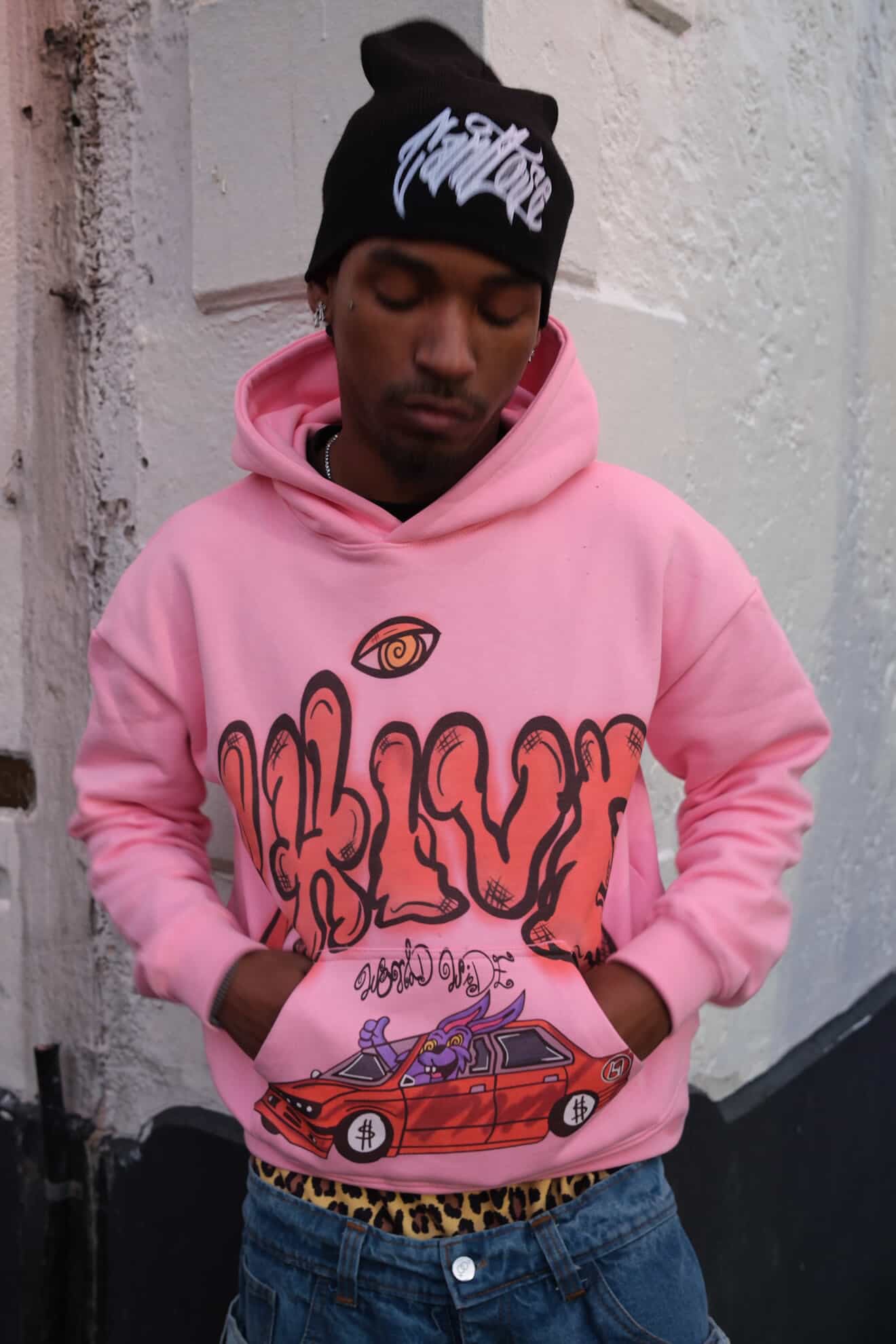 KBTOOWAVY AIRBRUSHED X SHIVE HOODIE PINK