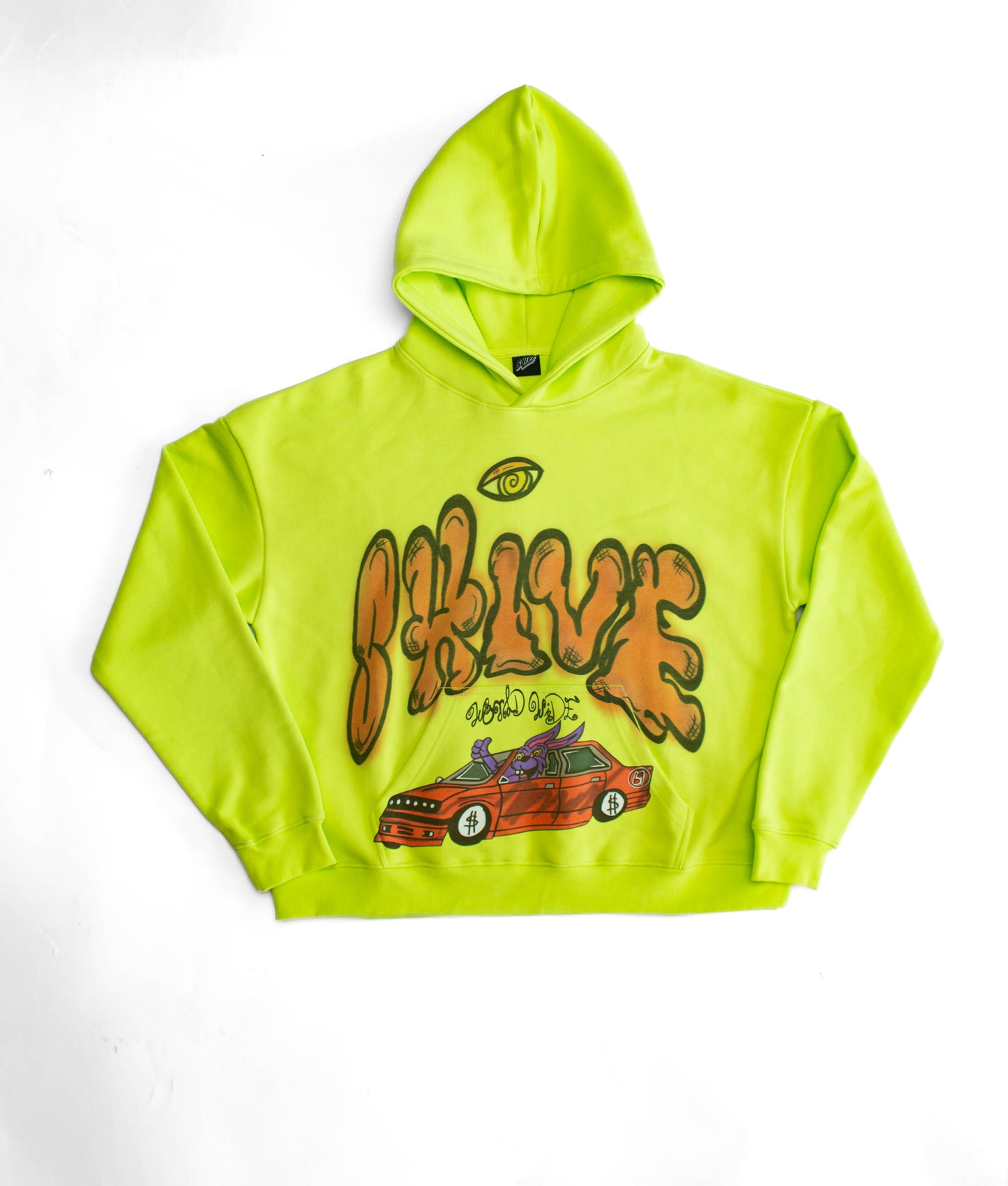 KBTOOWAVY AIRBRUSHED X SHIVE HOODIE HIGHLIGHTER